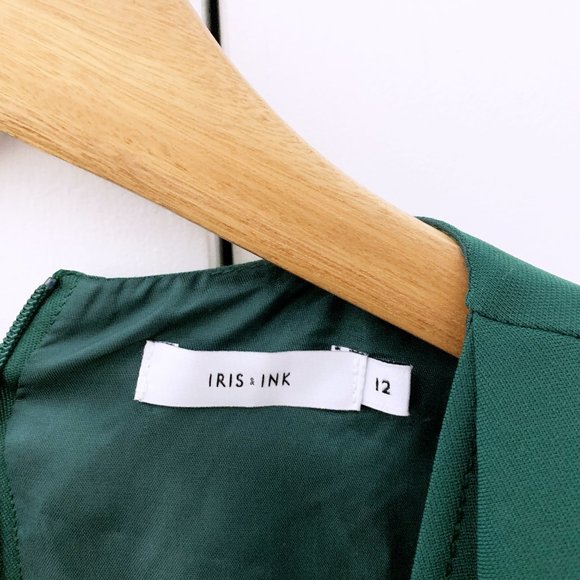 IRIS & INK Camille Pleated Crepe Midi Dress - Picture 4 of 7